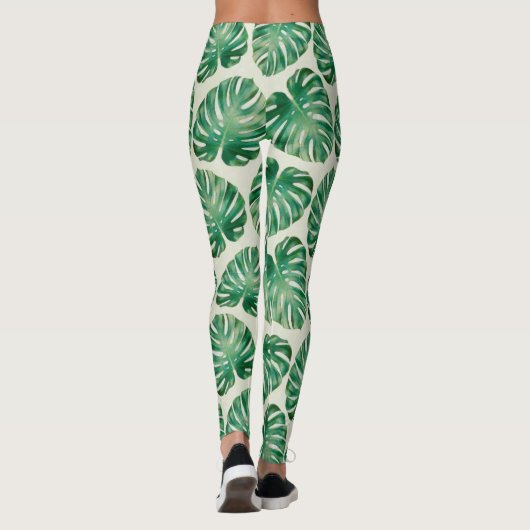 Monstera-bladeren Leggings (Achterkant)