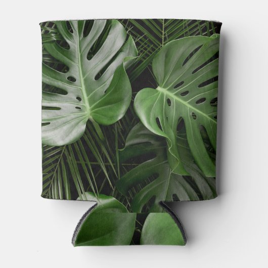 Monstera bladeren, luxe tropische lay-out. blikjeskoeler (Voorkant)