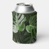 Monstera bladeren, luxe tropische lay-out. blikjeskoeler (Blikje Achterkant)