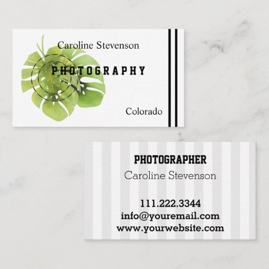 Monstera bladeren , monstera visitekaartje (Voorkant / Achterkant)