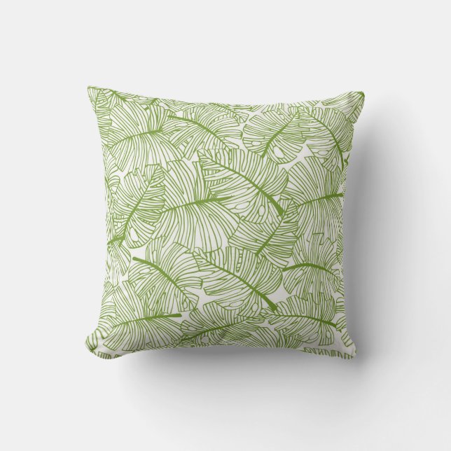 Monstera bladeren, naadloos bloemontwerp. kussen (Voorkant)