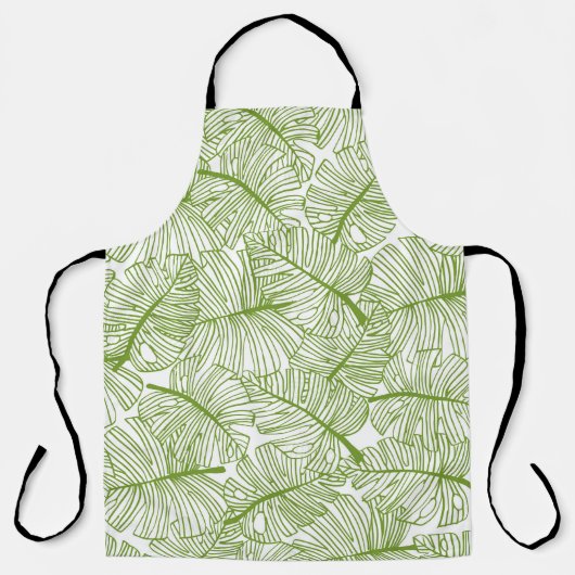 Monstera bladeren, naadloos bloemontwerp. schort (Voorkant)