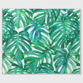 Monstera bladeren op geïsoleerde achtergrond, wate cadeaupapier (Vlak)
