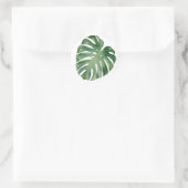 Monstera-bladeren Ronde Sticker (Tas)