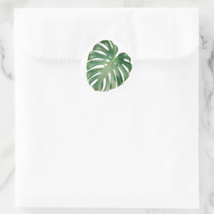 Monstera-bladeren Ronde Sticker