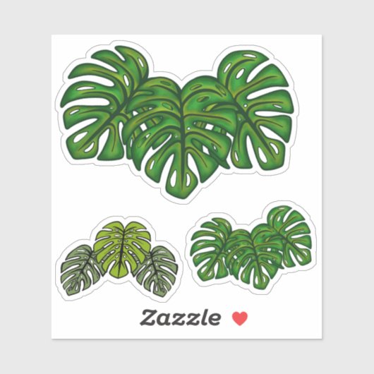 Monstera bladeren sticker (Vel)