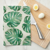 Monstera-bladeren Theedoek (Quarter Fold)