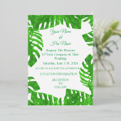 Monstera Bladeren Thunder_Cove Folie Uitnodiging (Staand Voorkant)