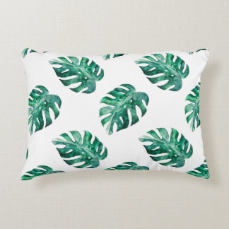Monstera bladeren. Tropisch illustratiepatroon Accent Kussen