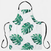 Monstera bladeren. Tropisch illustratiepatroon Schort (Voorkant)