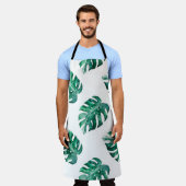 Monstera bladeren. Tropisch illustratiepatroon Schort (Gedragen)