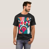 Monstera bladeren: tropisch  patroon t-shirt (Voorkant volledig)