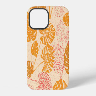 Monstera bladeren: tropisch silhouet naadloos iPhone 12 hoesje