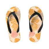 Monstera bladeren: tropisch silhouet naadloos kinder teenslippers (Voetbed)