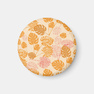 Monstera bladeren: tropisch silhouet naadloos magneet