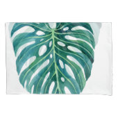 Monstera bladeren, tropische gebladerte illustrati kussensloop (Voorkant)