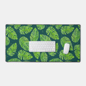 Monstera-bladeren, tropische waterverf bureaumat (Keyboard & Muis)