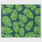 Monstera-bladeren, tropische waterverf cadeaupapier (Vlak)