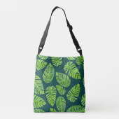 Monstera-bladeren, tropische waterverf crossbody tas (Achterkant)