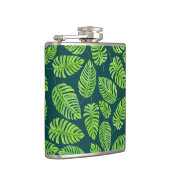 Monstera-bladeren, tropische waterverf heupfles (Rechts)