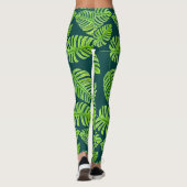 Monstera-bladeren, tropische waterverf leggings (Achterkant)