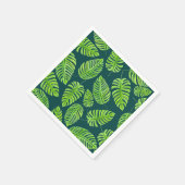 Monstera-bladeren, tropische waterverf servetten (Hoek)