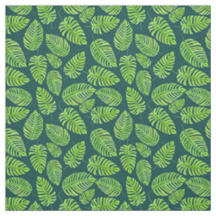 Monstera-bladeren, tropische waterverf stof