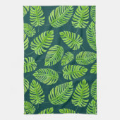 Monstera-bladeren, tropische waterverf theedoek (Verticaal)