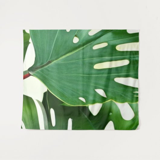 Monstera Bladeren Wandkleed (Voorkant (horizontaal))
