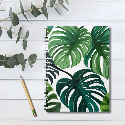 Monstera Bladeren Watercolor Notitieboek