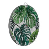 Monstera Bladeren Waterverf Modern Botanisch Dartbord (Voorkant Links)