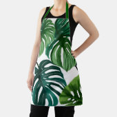 Monstera Bladeren Waterverf Modern Botanisch Schort (Insitu)