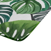 Monstera Bladeren Waterverf Modern Botanisch Snijplank (Hoek)