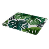 Monstera Bladeren Waterverf Modern Botanisch Snijplank (Hoek)