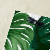 Monstera Bladeren Waterverf Modern Botanisch Strandlaken (In situ)