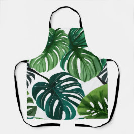 Monstera Bladeren Waterverf Modern Botanische Kuns Schort