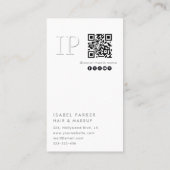 Monstera bladglansmonogram Qr-code Visitekaartje (Achterkant)