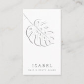 Monstera bladglansmonogram Qr-code Visitekaartje (Voorkant)