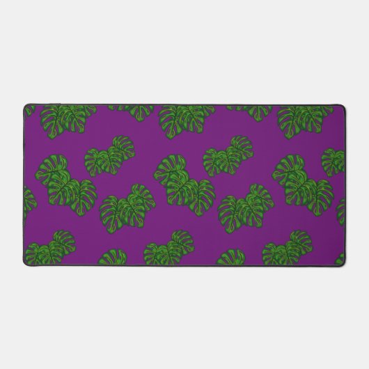Monstera bladpatroon bureaumat (Voorkant)
