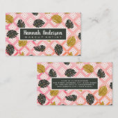 Monstera bladpatroon | Geometrisch | Watercolor Afsprakenkaartje (Voorkant / Achterkant)