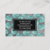 Monstera bladpatroon | Leer textuur Visitekaartje (Achterkant)