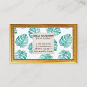 Monstera bladpatroon visitekaartje (Achterkant)