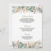 Monstera Boho Pampas All in One Photo Wedding Kaart (Achterkant)