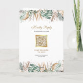 Monstera Boho Pampas All in One QR Code Trouwen (Achterkant)