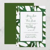 Monstera Botanical Leaf Green Wedding Brown Kaart (Voorkant / Achterkant)