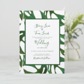 Monstera botanisch blad groene trouw bruin kaart (Staand voorkant)