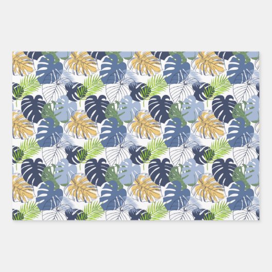 Monstera Botanisch Patroon Inpakpapier Vel (Voorkant)