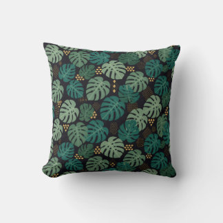 Monstera botanisch patroon worp kussen