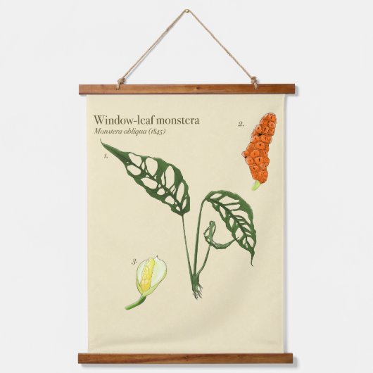 Monstera Botanische Wall Tapestry Hangend Wandkleed (Voorkant)