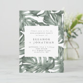 Monstera Botanische Waterverf Engagement Party Kaart (Staand voorkant)